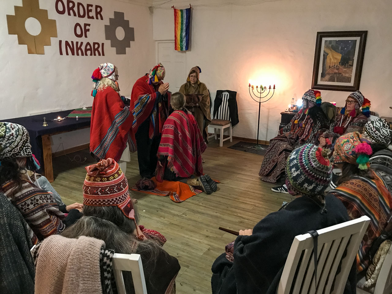 The closing Karpay ceremony at the Llaqta Alto Mesayoq retreat in the Hogsback mountains, South Africa.