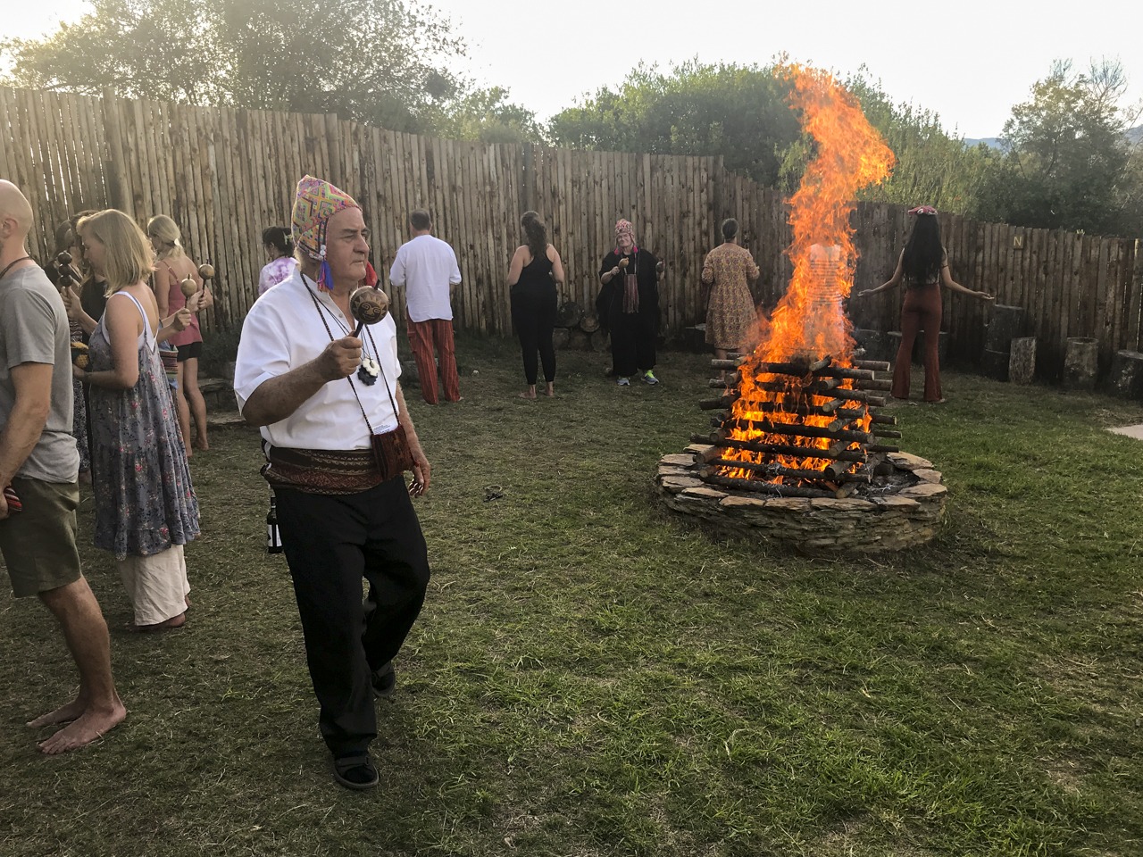 The fire consuming the Despacho offering, Sedgefield, South Africa