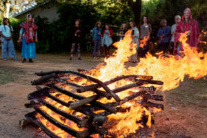 Gathering around the Despacho Ceremony Fire
